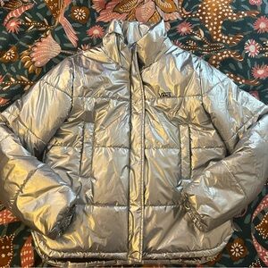 Vans silver metallic puffer jacket